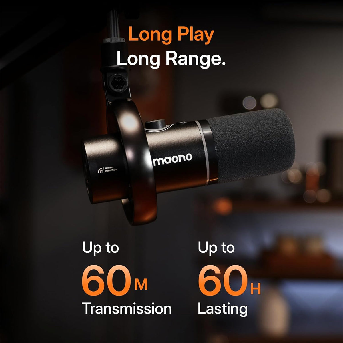 Maono PD200WS Hybrid Podcast Dynamic Wireless RGB Microphone
