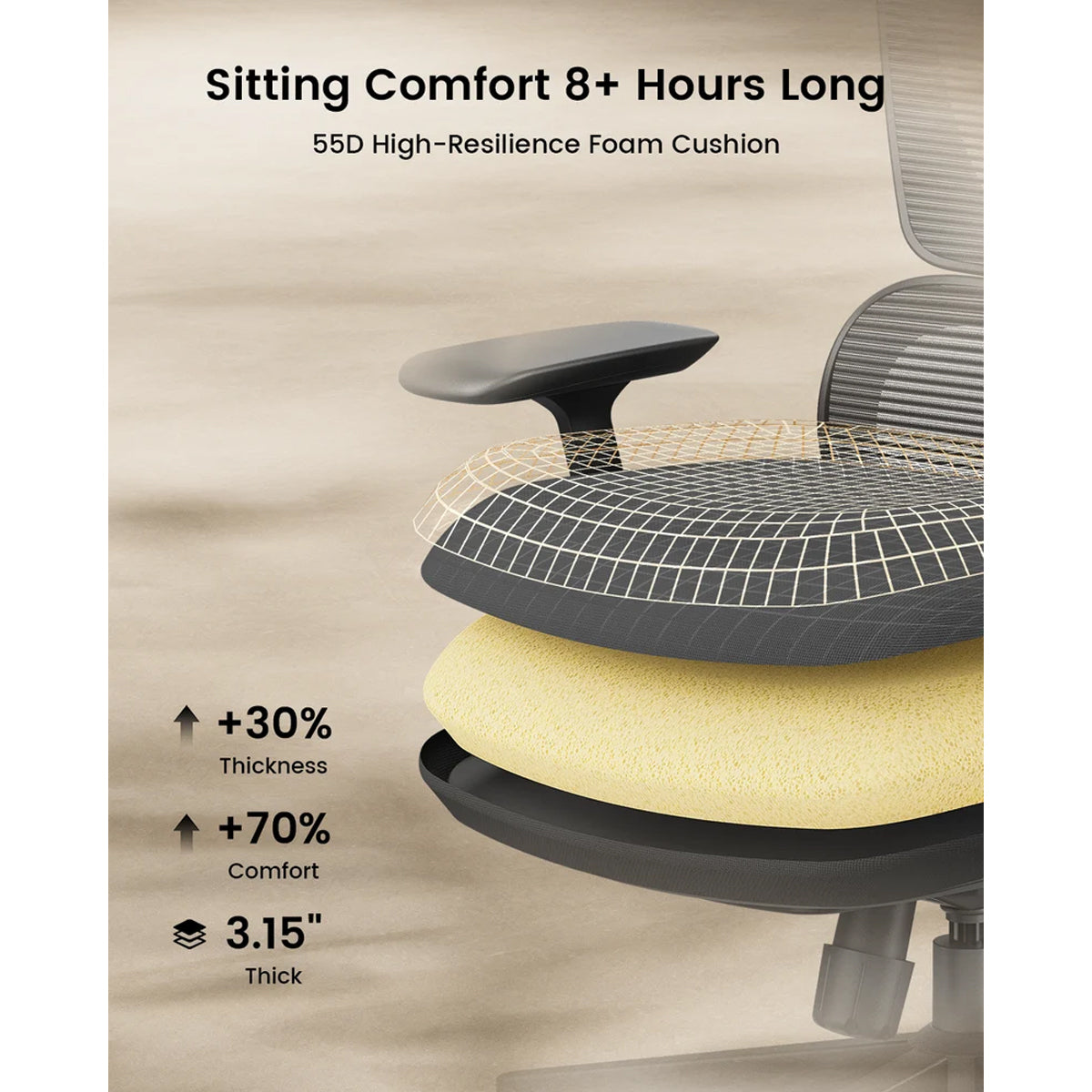 ProtoArc EC300 Ergonomic Mesh Office Chair (Black) (CP016909)