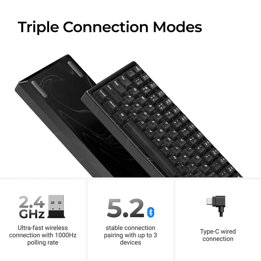 Keychron K2 HE 75% Wireless Hot-Swappable RGB Magnetic Switch Custom Keyboard - Resin Edition