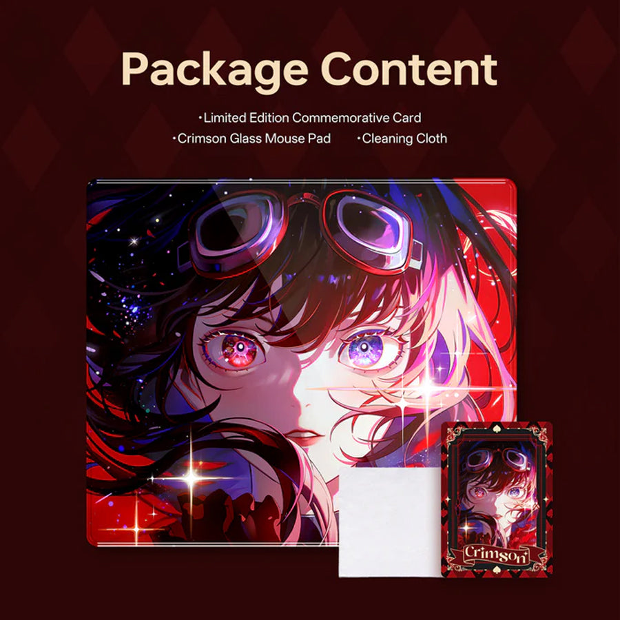 ATK Crimson Anime Glass Mouse Pad (490x420x4.5mm)