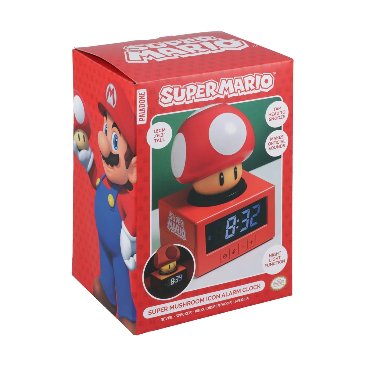 Paladone Super Mario Super Mushroom Icon Alarm Clock (PP13124NN)
