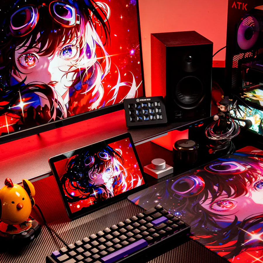 ATK Crimson Anime Glass Mouse Pad (490x420x4.5mm)