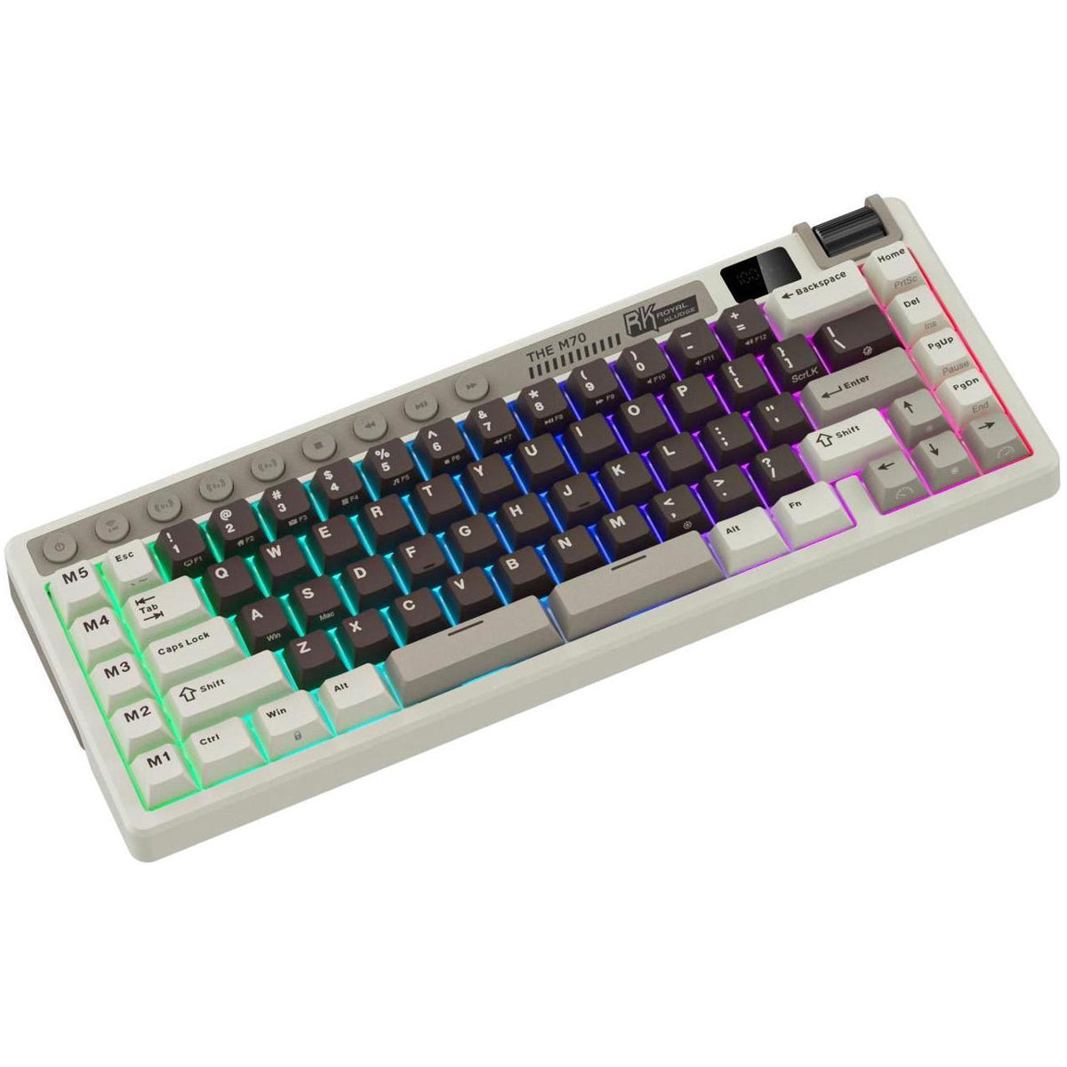 Royal Kludge RK M70 Tri-Mode RGB 73 Keys Hot-Swappable Mechanical Keyboard Mocha Grey