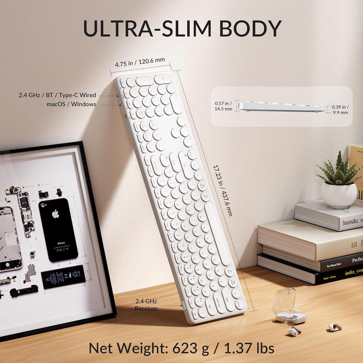 Keychron B5 Pro Ultra-Slim Lightweight Full-Size Wireless Keyboard