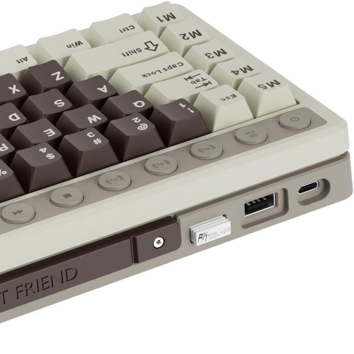Royal Kludge RK M70 Tri-Mode RGB 73 Keys Hot-Swappable Mechanical Keyboard Mocha Grey