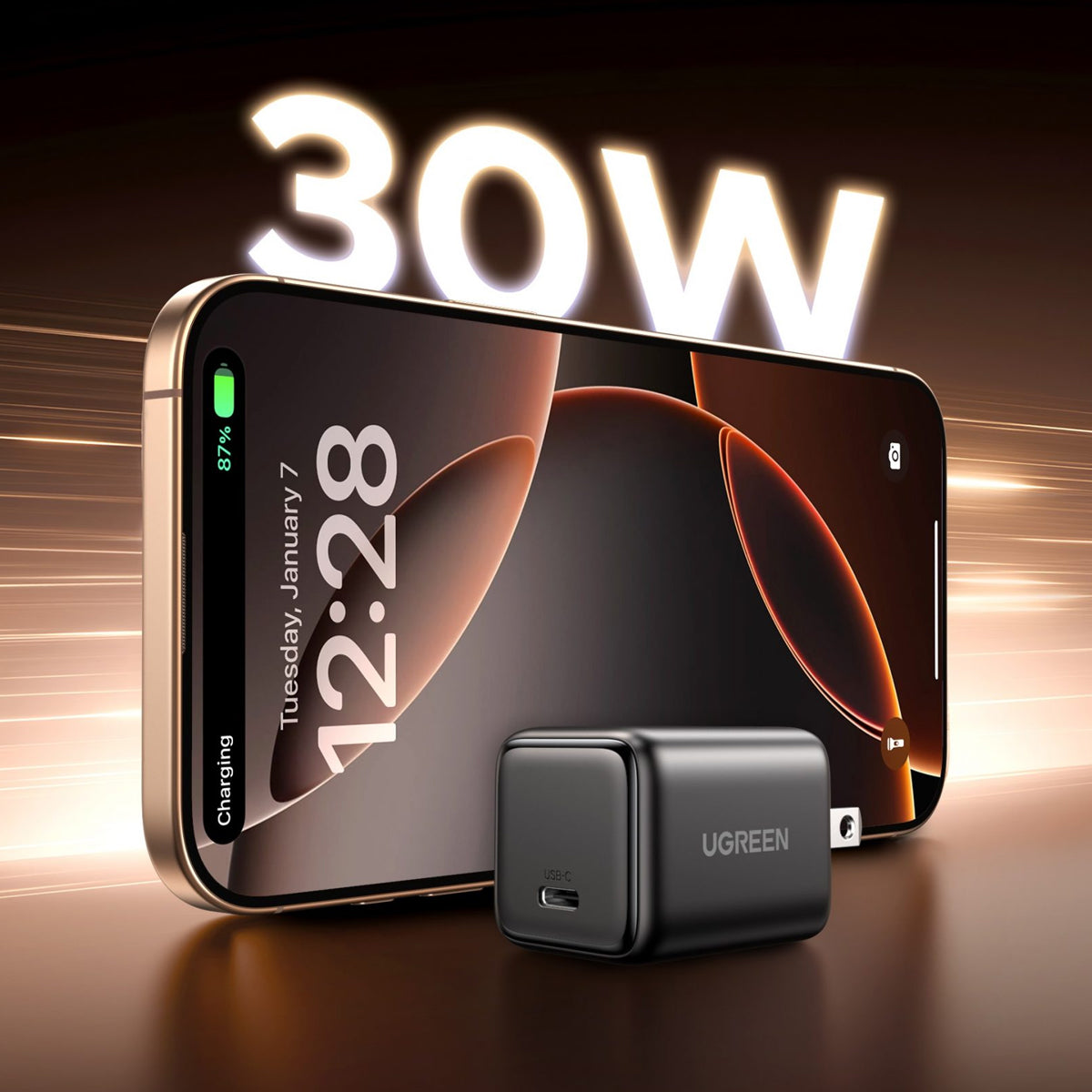 Ugreen 30W 1xUSB-C GaN Fast Charger (Space Grey) (X513/55530)