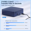 Beelink EQ14-D4 Intel Twin Lake N150 16GB RAM 500GB SSD Windows 11 Home Mini PC (Navy Blue)