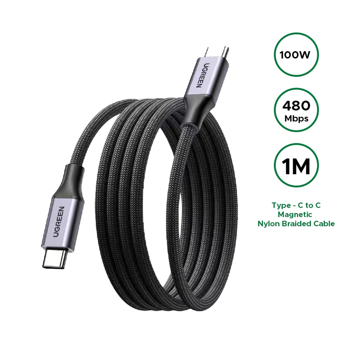 Ugreen USB-C to USB-C 100W PD Magnetic Fast Charging Cable