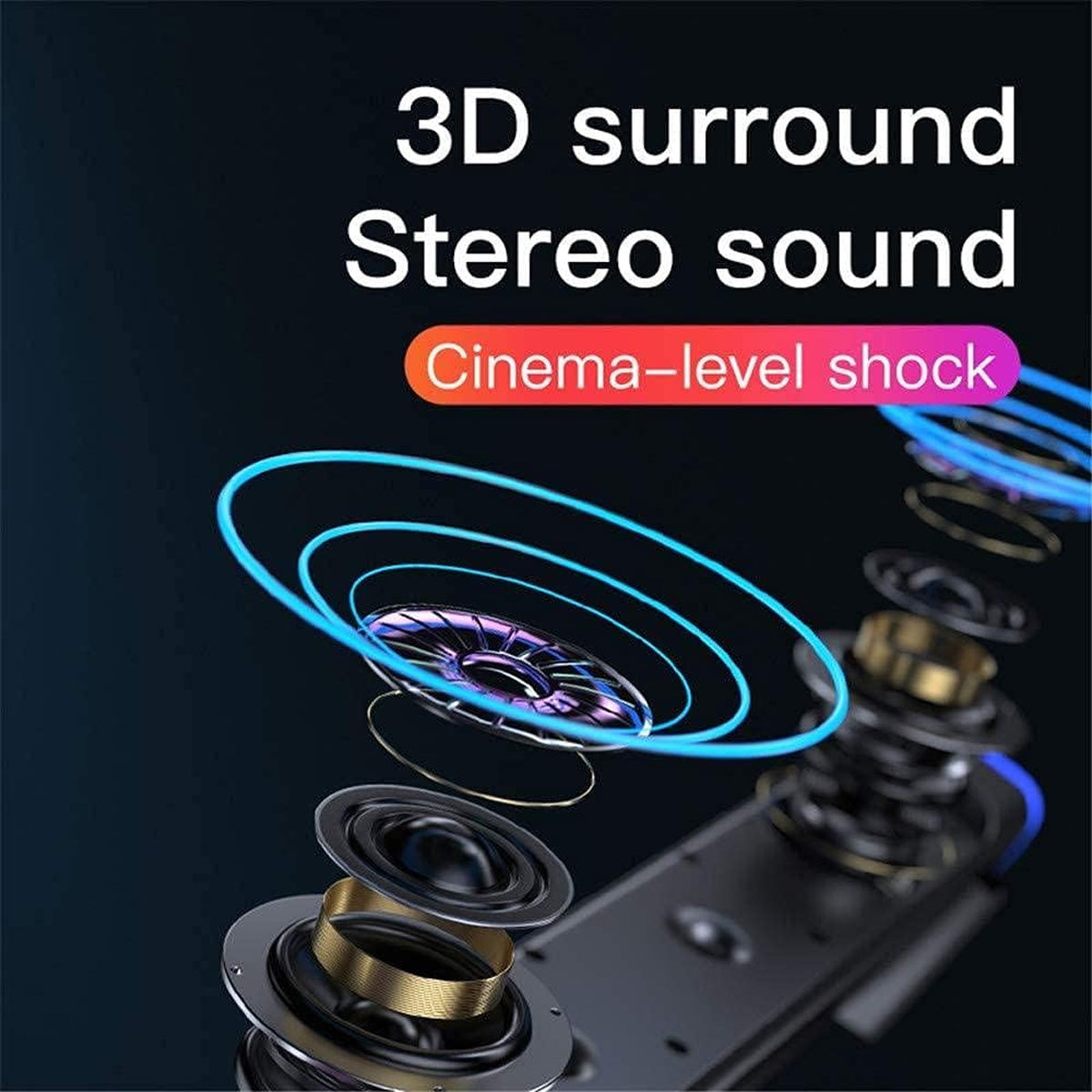 V8 RGB Bluetooth Sound Bar Speaker (Black)