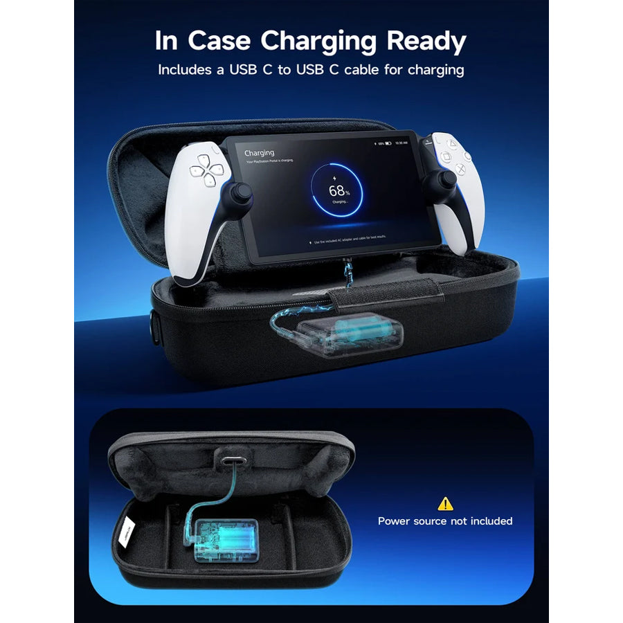 JSAUX Double-Decker Travel Supply Case for Playstation Portal (Black) (BG0144)