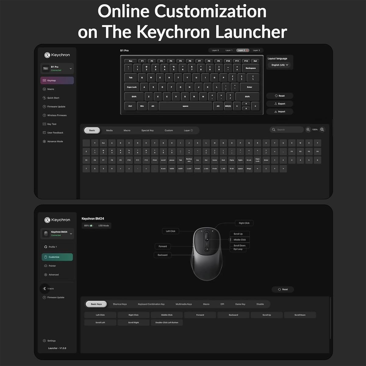 Keychron B1 Pro 75% Keyboard and BM24 Mouse Wireless Combo (KCBD3)