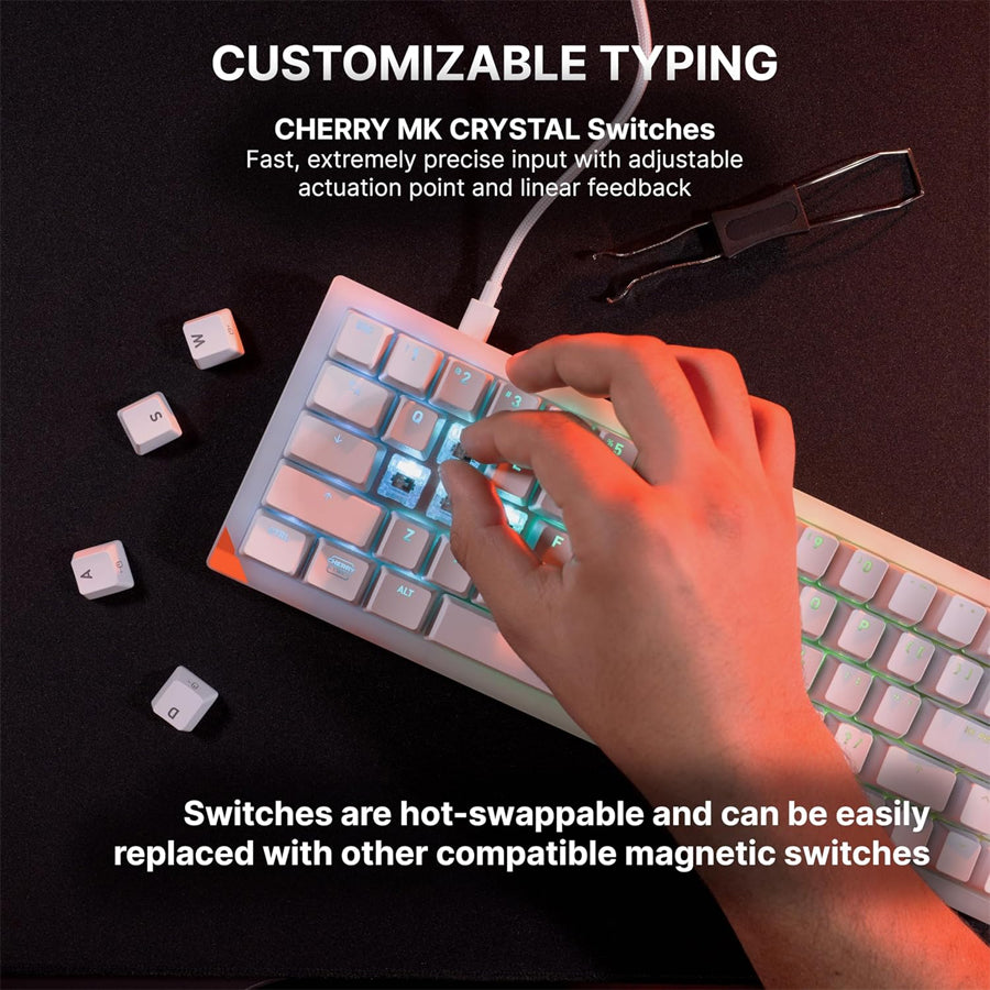 Cherry XTRFY K5 PRO TMR Compact Magnetic Gaming Keyboard (White) (Cherry MK Crystal Switch)