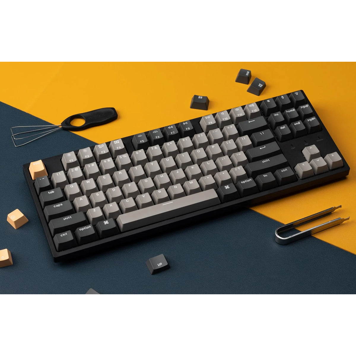 Keychron C1 Pro QMK/VIA RGB Backlight Hot-Swappable TKL Wired Mechanical Keyboard - Black