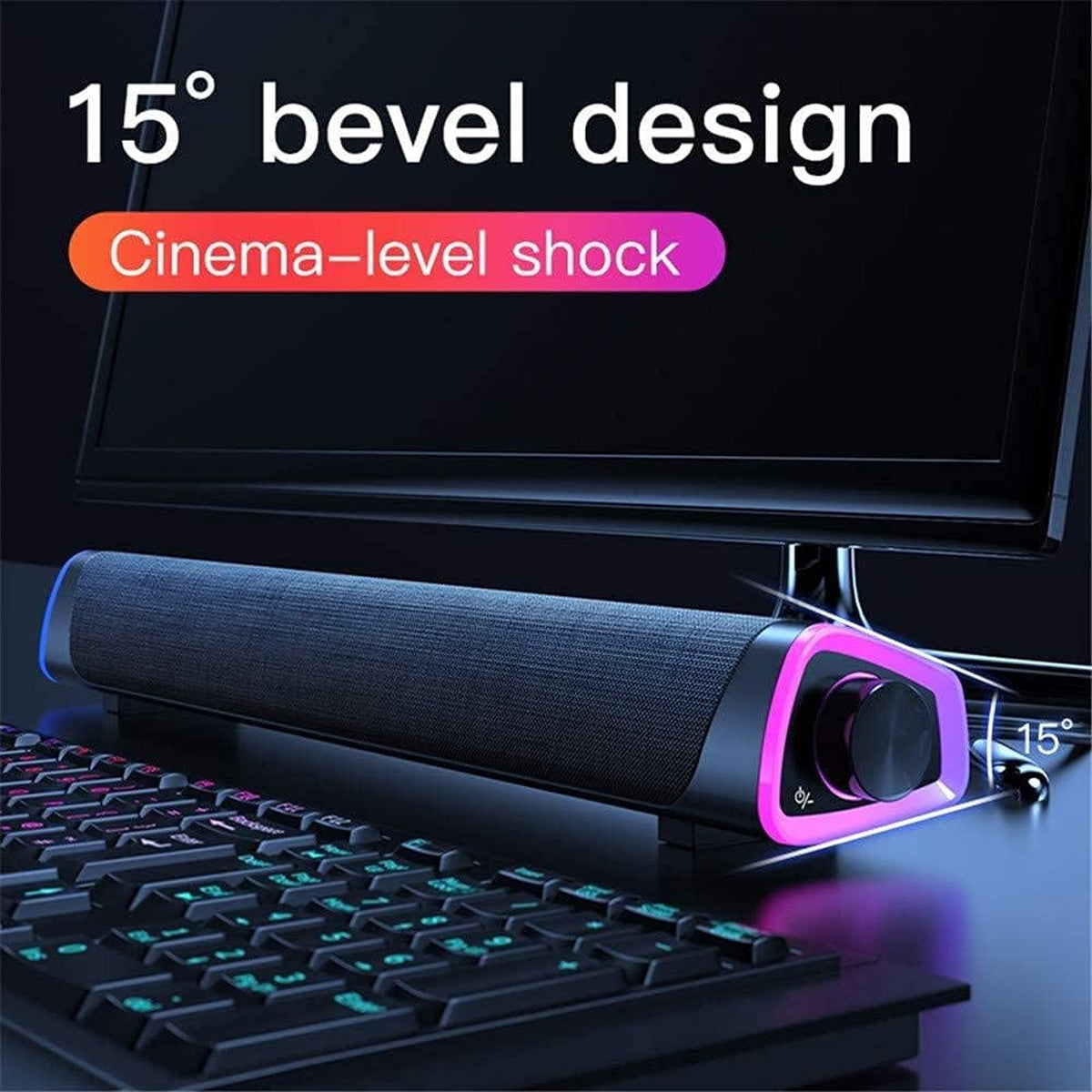 V8 RGB Bluetooth Sound Bar Speaker (Black)