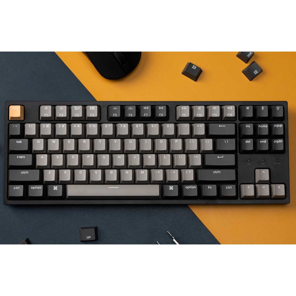 Keychron C1 Pro QMK/VIA RGB Backlight Hot-Swappable TKL Wired Mechanical Keyboard - Black