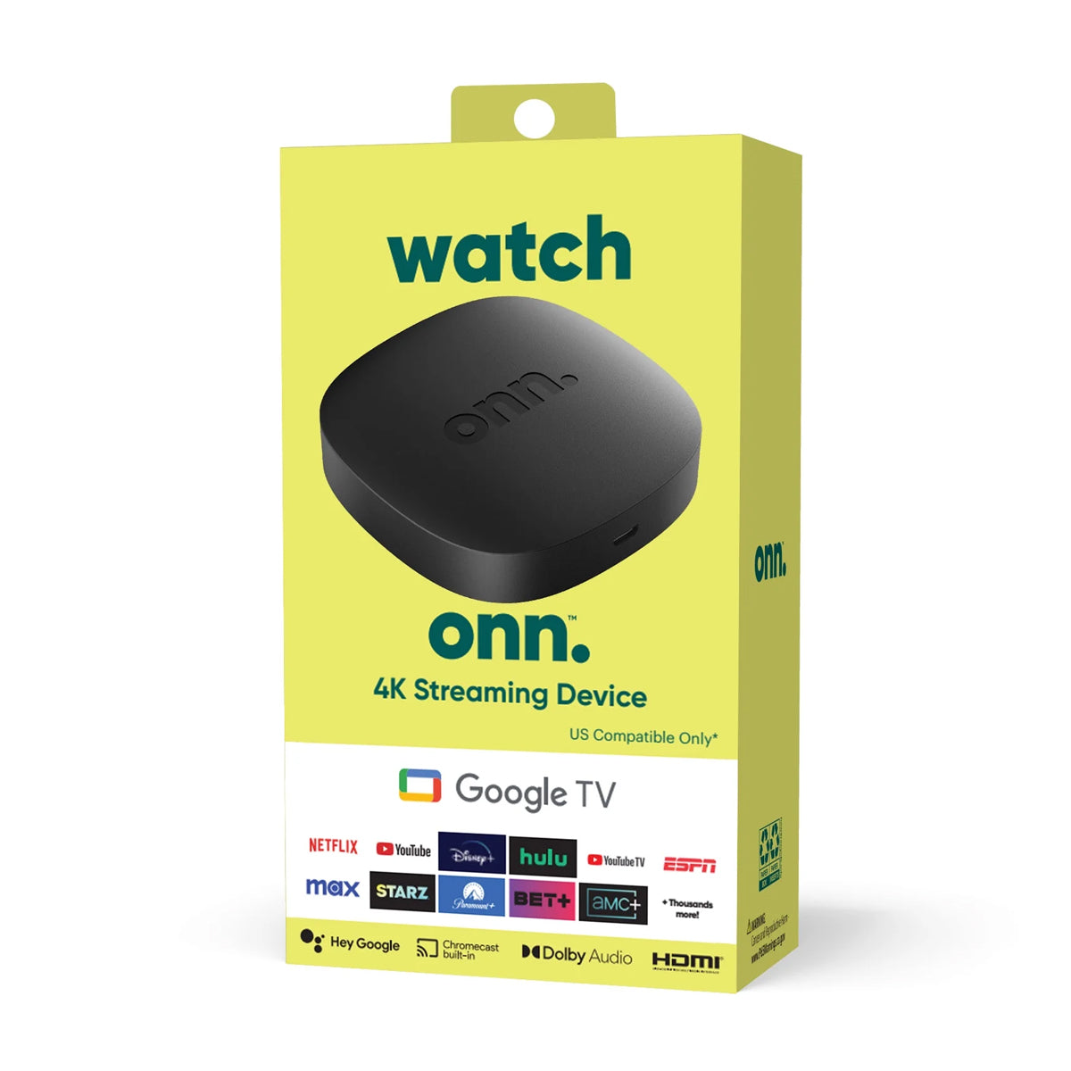 ONN Google TV 4K Streaming Box (Black)