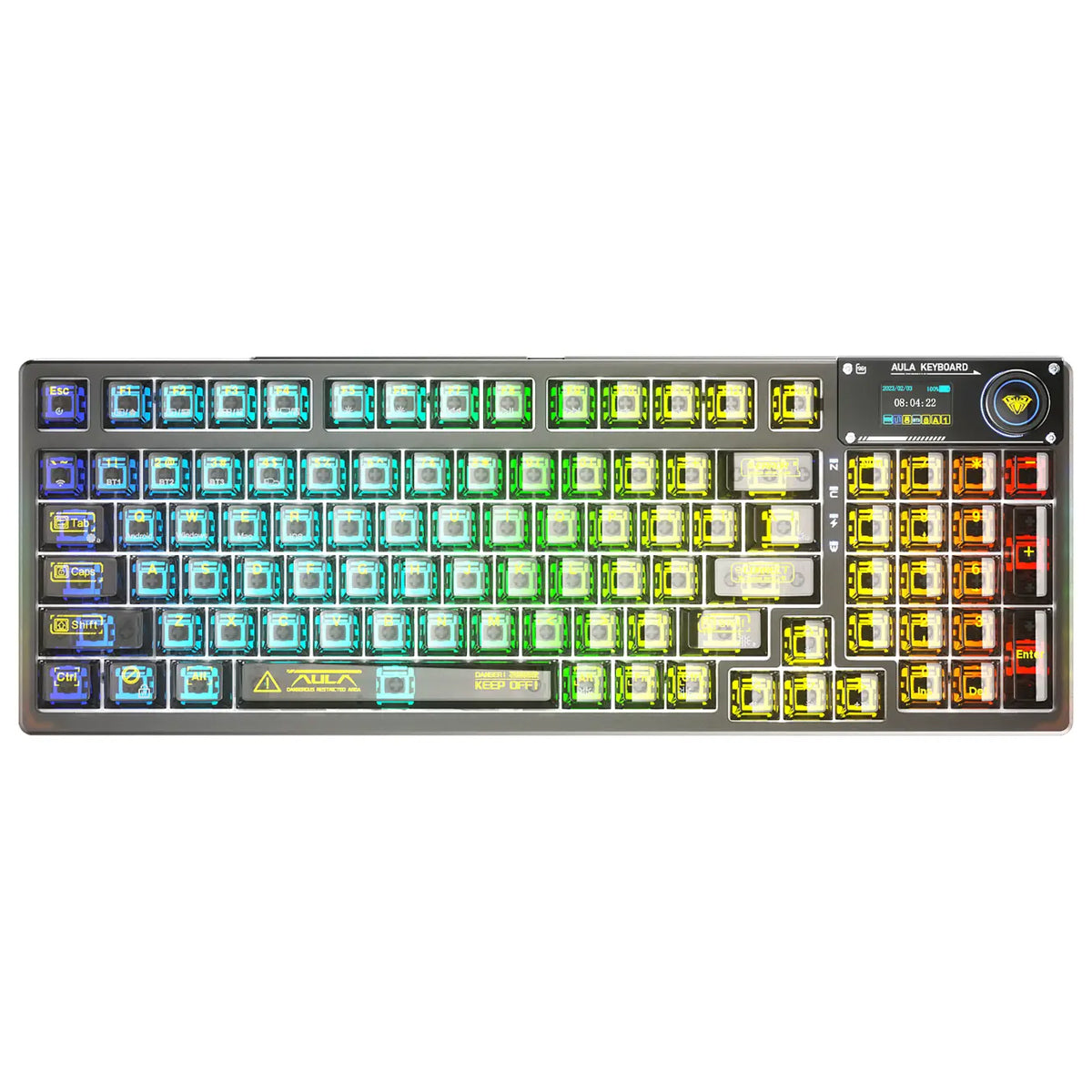 Aula F98 Pro Wireless & Bluetooth 99 Keys 3-In-1 Hot-Swappable Mechanical Keyboard (Black)