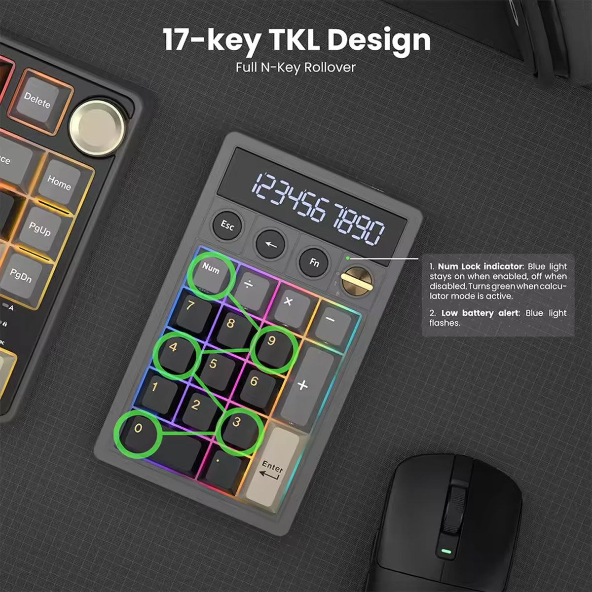 Royal Kludge M20 Tri-Mode RGB 2-in-1 Numeric KeyPad & Calculator