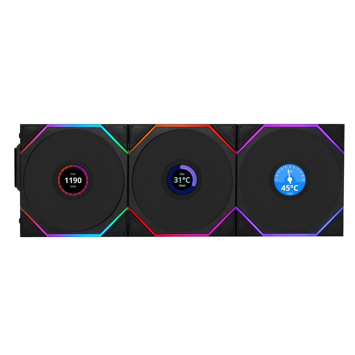 Lian Li Uni Fan TL Wireless LCD 120mm Revolutionary ARGB Triple Fan