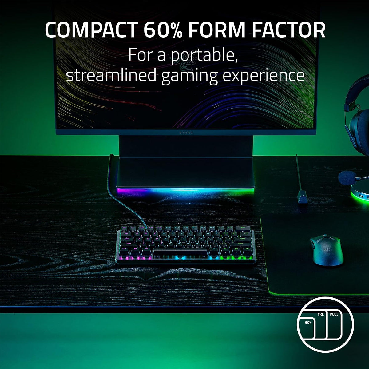 Razer Huntsman V3 Pro Mini 8KHz 60% Analog Optical Esports Keyboard