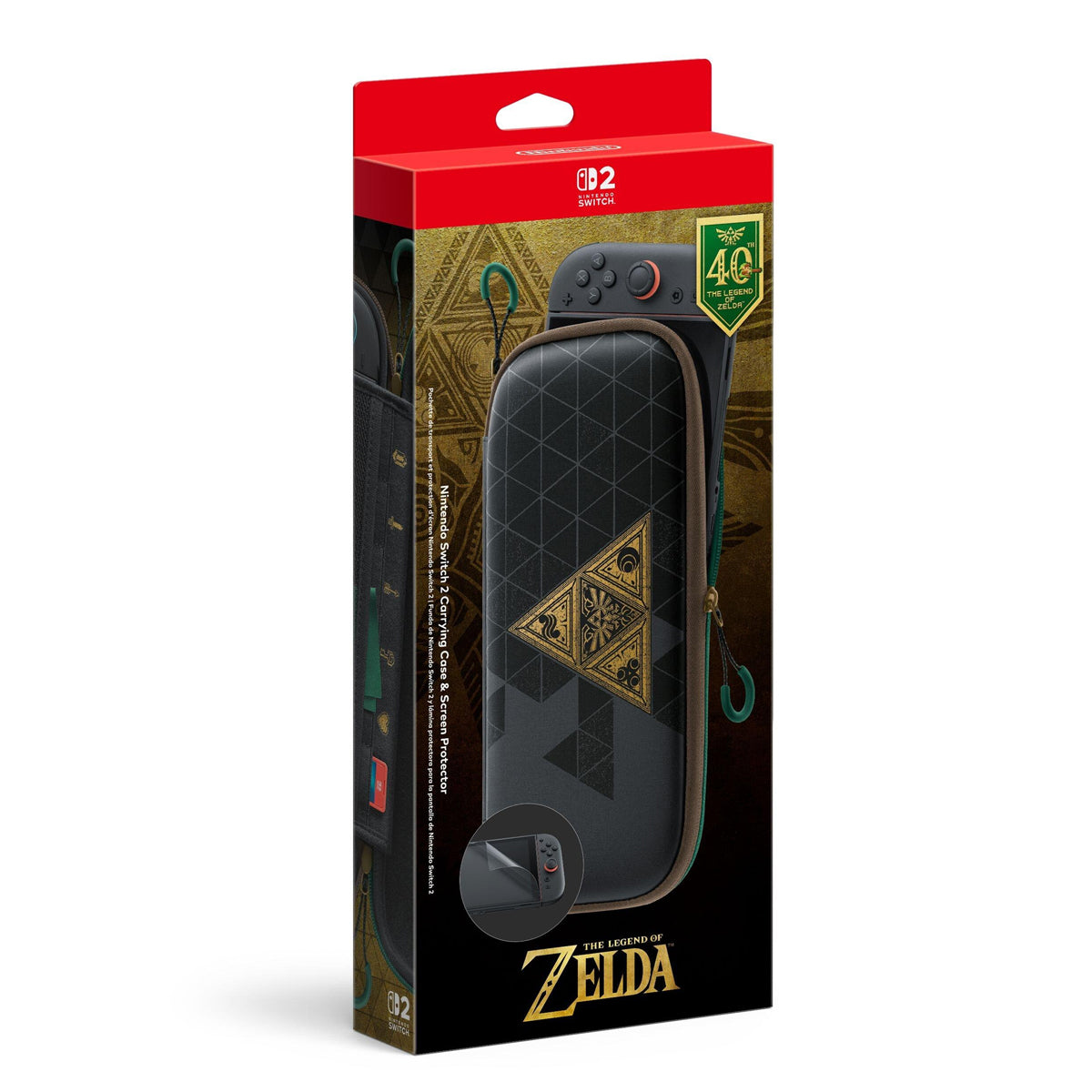Nintendo Switch 2 Carrying Case with Screen Prorector - The Legend of Zelda 40th Anniversary