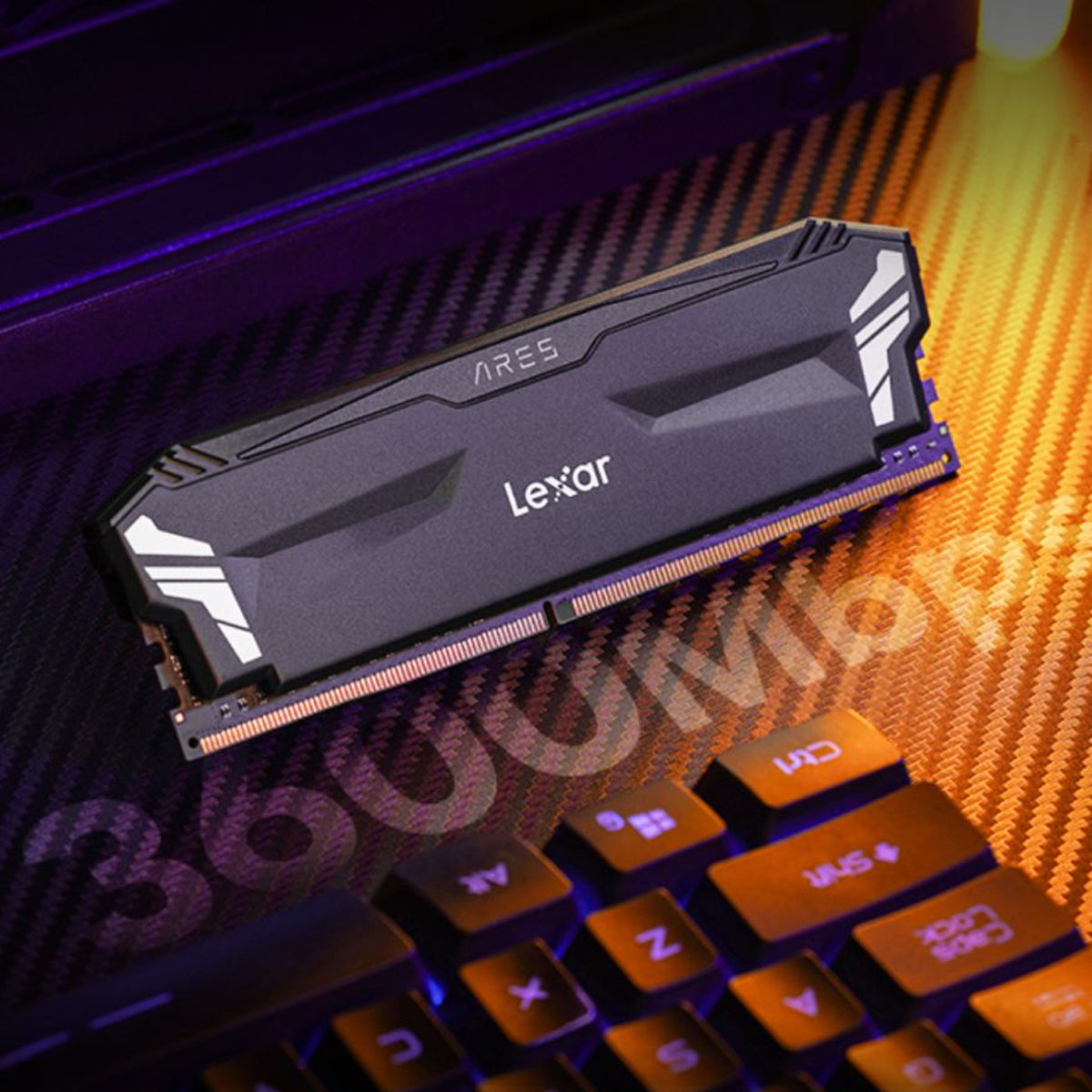 Lexar Ares DDR4 RGB 16GB (2x8GB) 3600Mhz XMP OC Gaming Desktop Memory With Heatsink (Black)