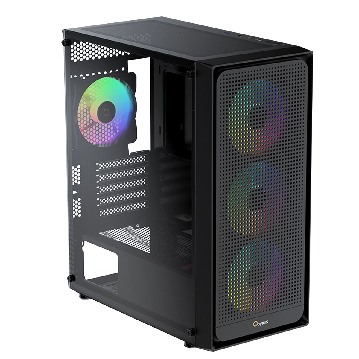 Ocypus Gamma C50 ARGB PC Case with ARGB Fans (Black)