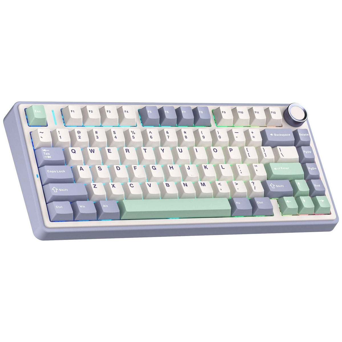 Aula F75 Wireless & Bluetooth 80 Keys Mechanical Keyboard (Purple/Beige/Lightgreen)