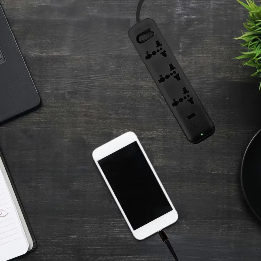 OMNI Travel Extension Cord 3-Gang with USB Outlet & Switch