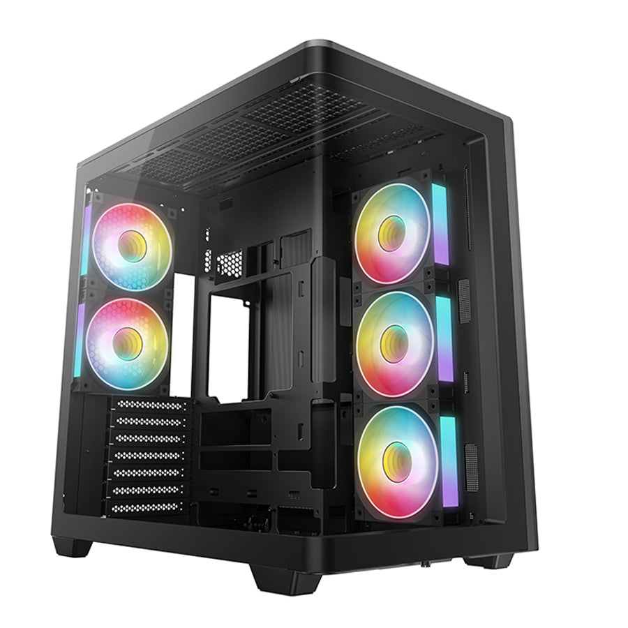 DeepCool CG590U 5F Panoramic Seamless Single-Curve Glass ATX PC Case (Black) (R-CG590U-BKAGA5-G)