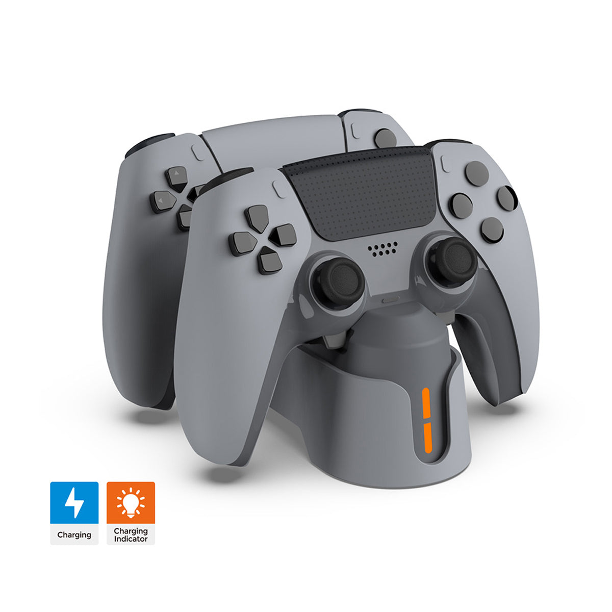 Dobe Double Charging Dock For PS5 Controller with Dual-Color Charging Indicator Light (Gray)