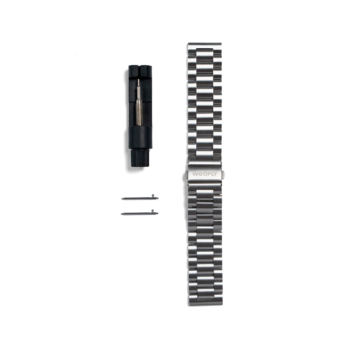 Weofly WF09 22mm Stainless Steel Watch Strap (Black, Silver) (WFWB719BL, WFWB719SL)
