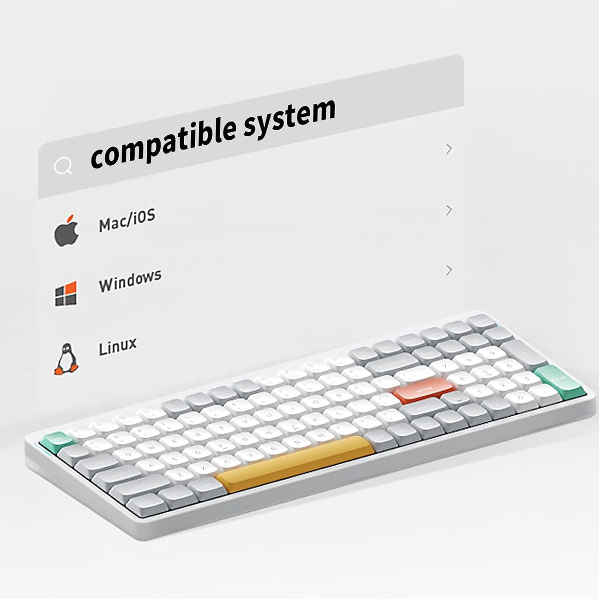 NuPhy Air96 V2 QMK/VIA Hot-Swappable RGB Wireless Mechanical Keyboard - Ionic White (Red 2.0 Switch)