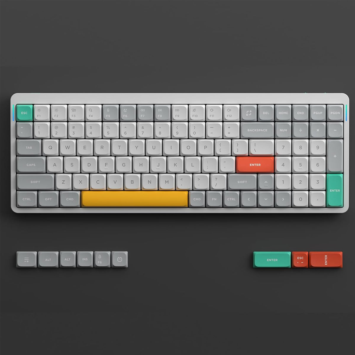 NuPhy Air96 V2 QMK/VIA Hot-Swappable RGB Wireless Mechanical Keyboard - Ionic White (Red 2.0 Switch)