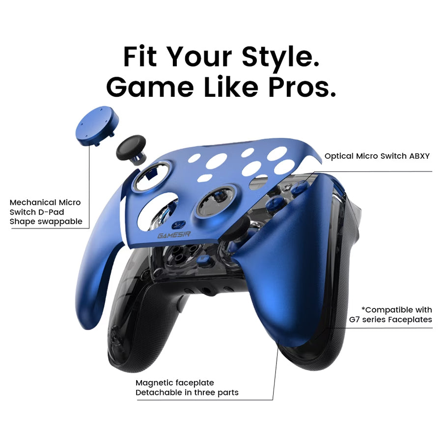 GameSir G7 Pro Tri-Mode Wired/ Wireless Gaming Controller for Xbox / Mobile / PC (Metallic Blue)