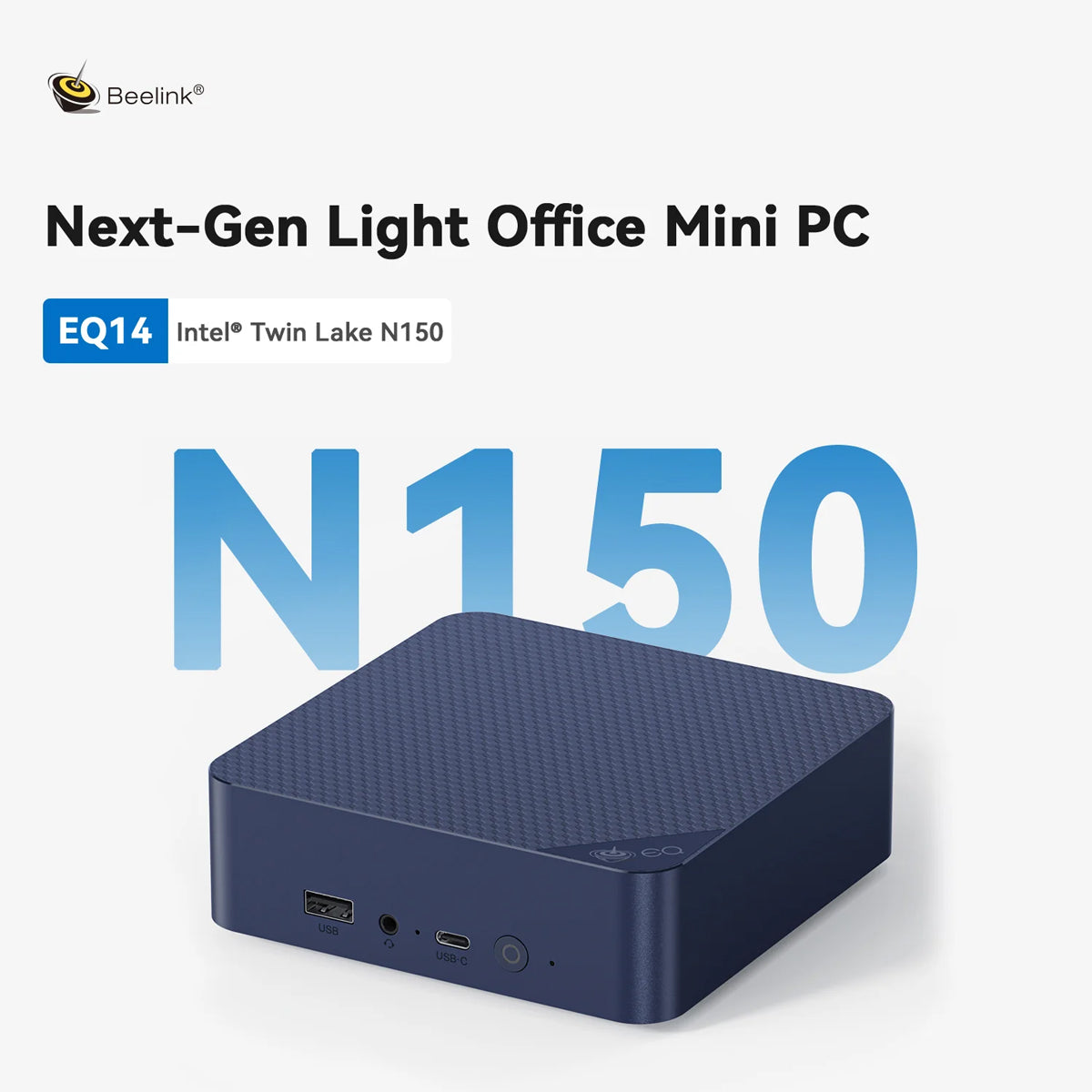 Beelink EQ14-D4 Intel Twin Lake N150 16GB RAM 500GB SSD Windows 11 Home Mini PC (Navy Blue)