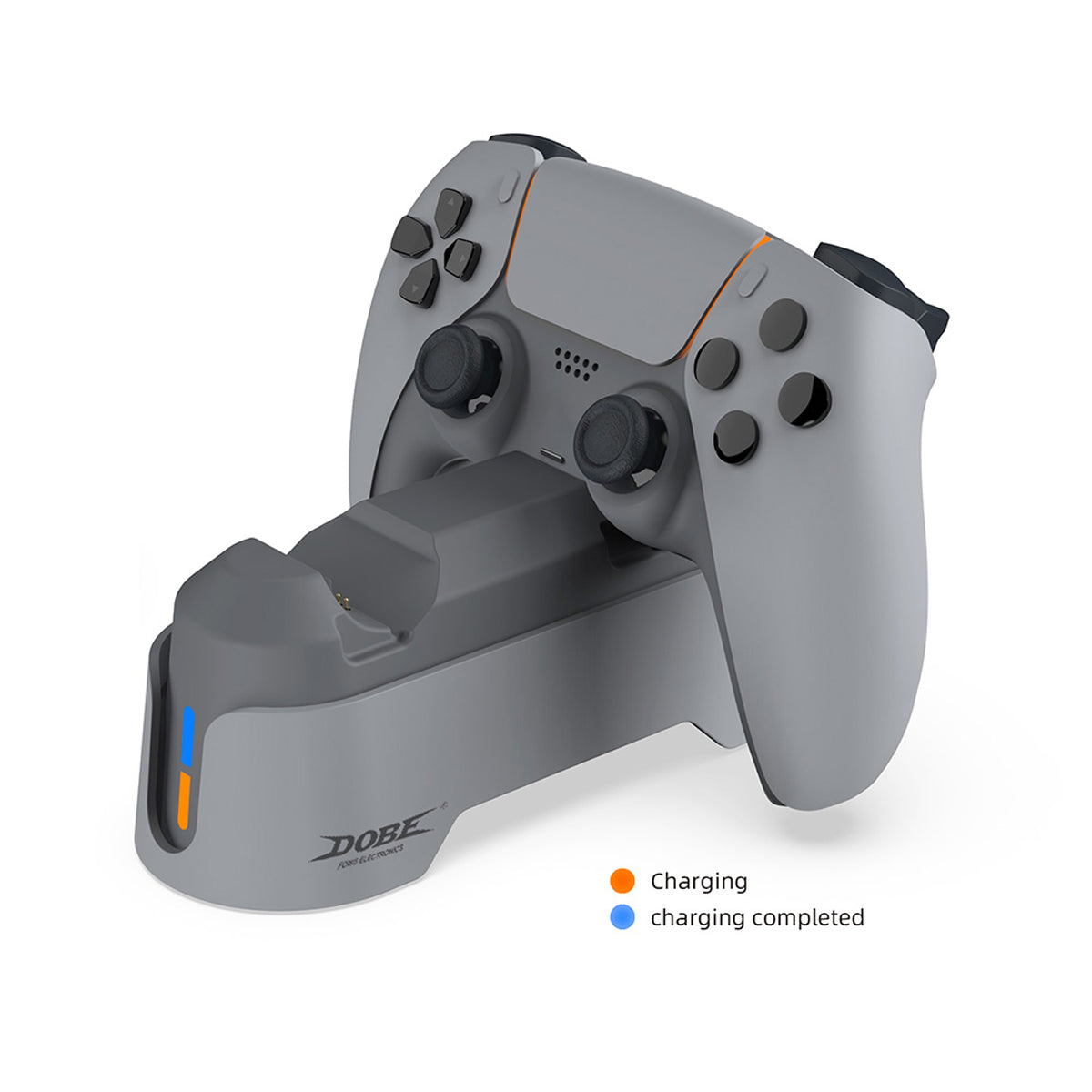 Dobe Double Charging Dock For PS5 Controller with Dual-Color Charging Indicator Light (Gray)