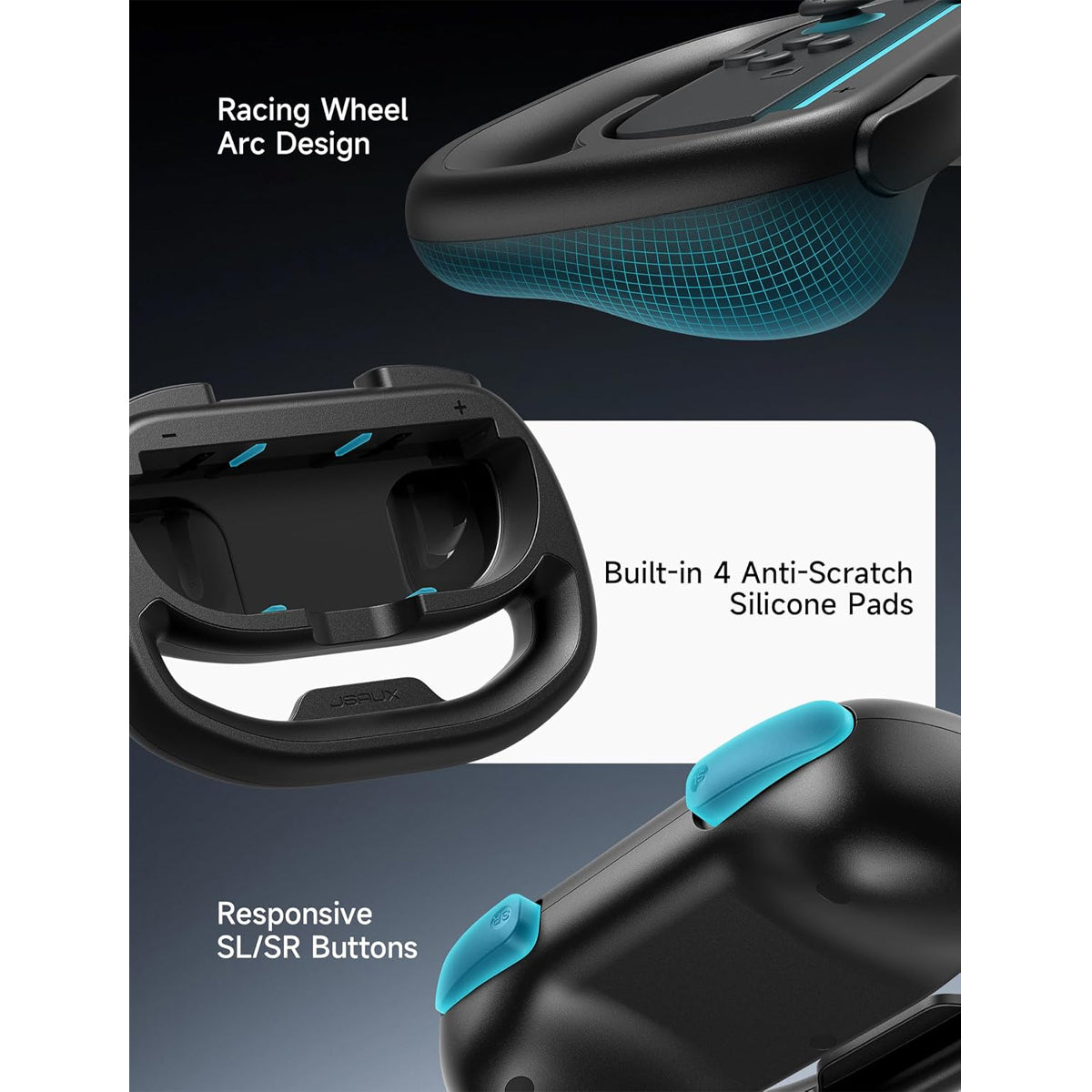 JSAUX Racing Steering Wheel 2-Pack for Nintendo Switch 2