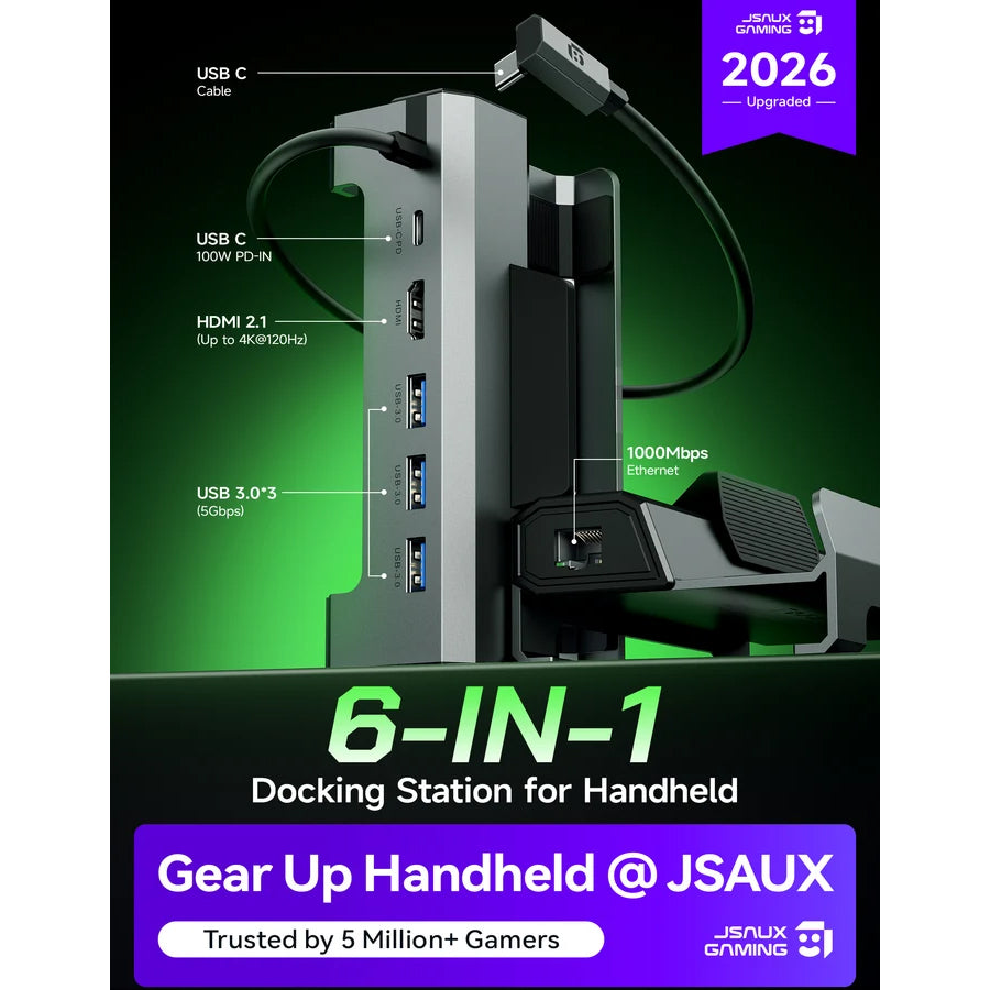JSAUX USB-C 6-in-1 Docking Station (Grey) (HB0612)