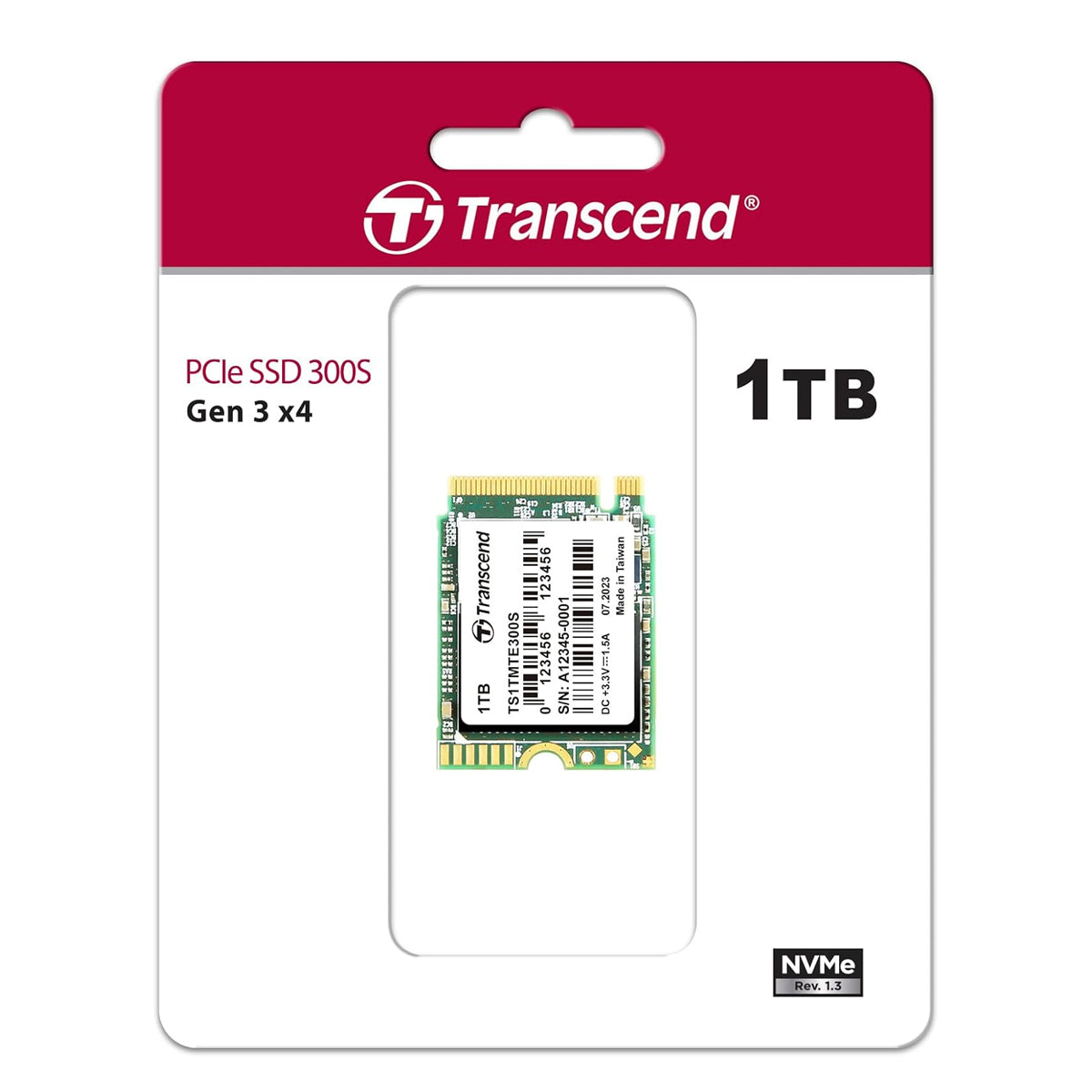 Transcend M.2 2230 PCIE Gen 3 X4 3D NAND NVME SSD (256GB, 512GB, 1TB) (TS256GMTE300S, TS512GMTE300S, TS1TMTE300S)