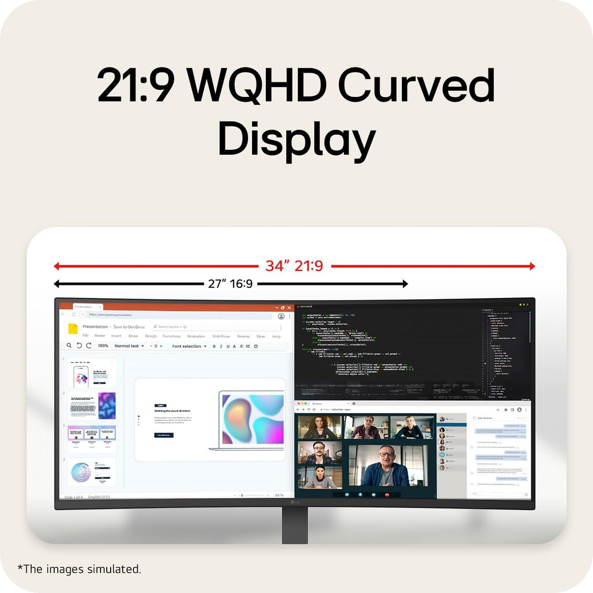 LG UltraWide 34U640B-B 34" WQHD (3440x1440) 144Hz 5ms GTG VA Curved Gaming Monitor