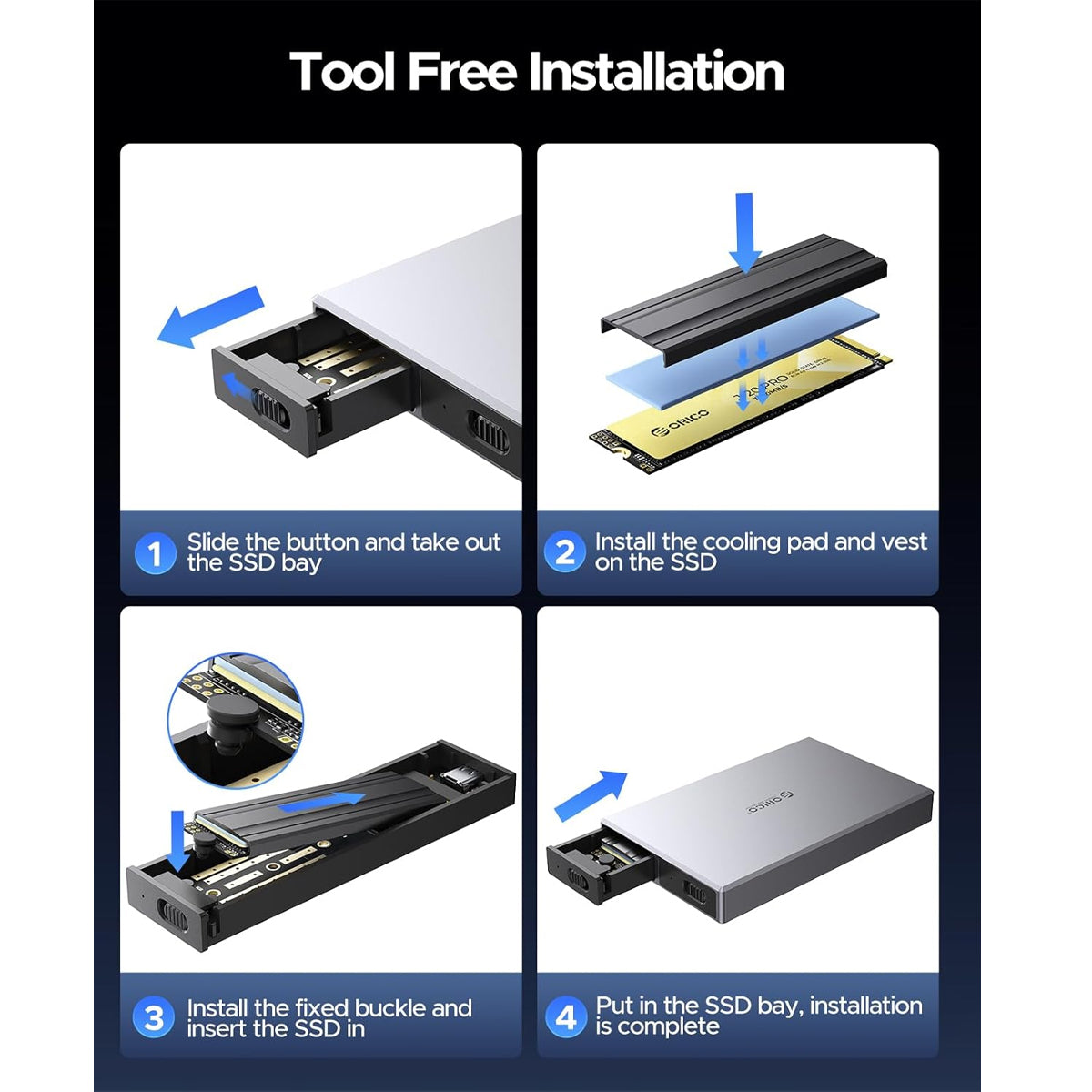 ORICO Dual-bay M.2 NVME + NVME SSD Enclosure