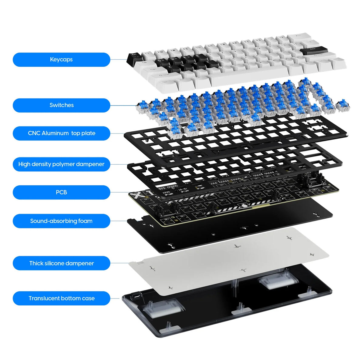 Pulsar PCMK 3 HE 60 ANSI Hall Effect Magnetic Gaming Keyboard (White) (PCMK3HE601W)