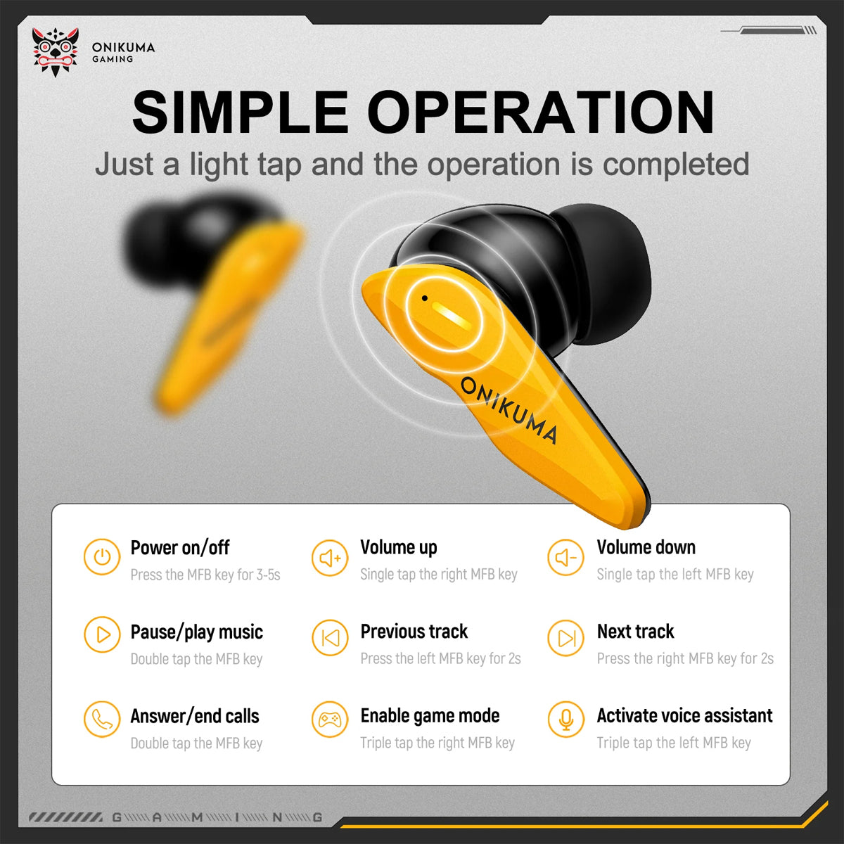 Onikuma TX616 Dual-Microphone Noise Reduction Wireless Earphones