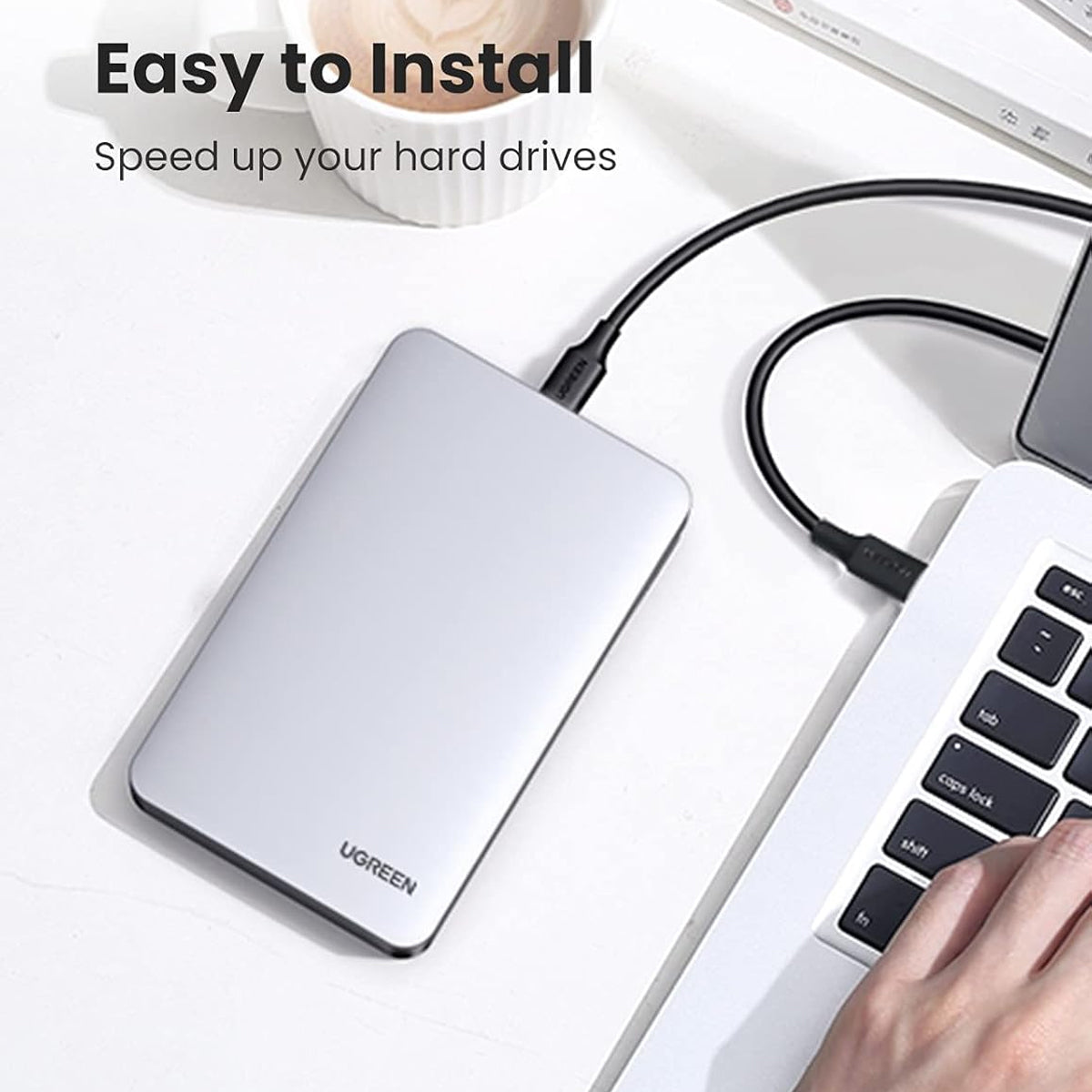 Ugreen 2.5" SATA External Hard Drive Enclosure - 6Gbps (Grey) (CM300/70499)