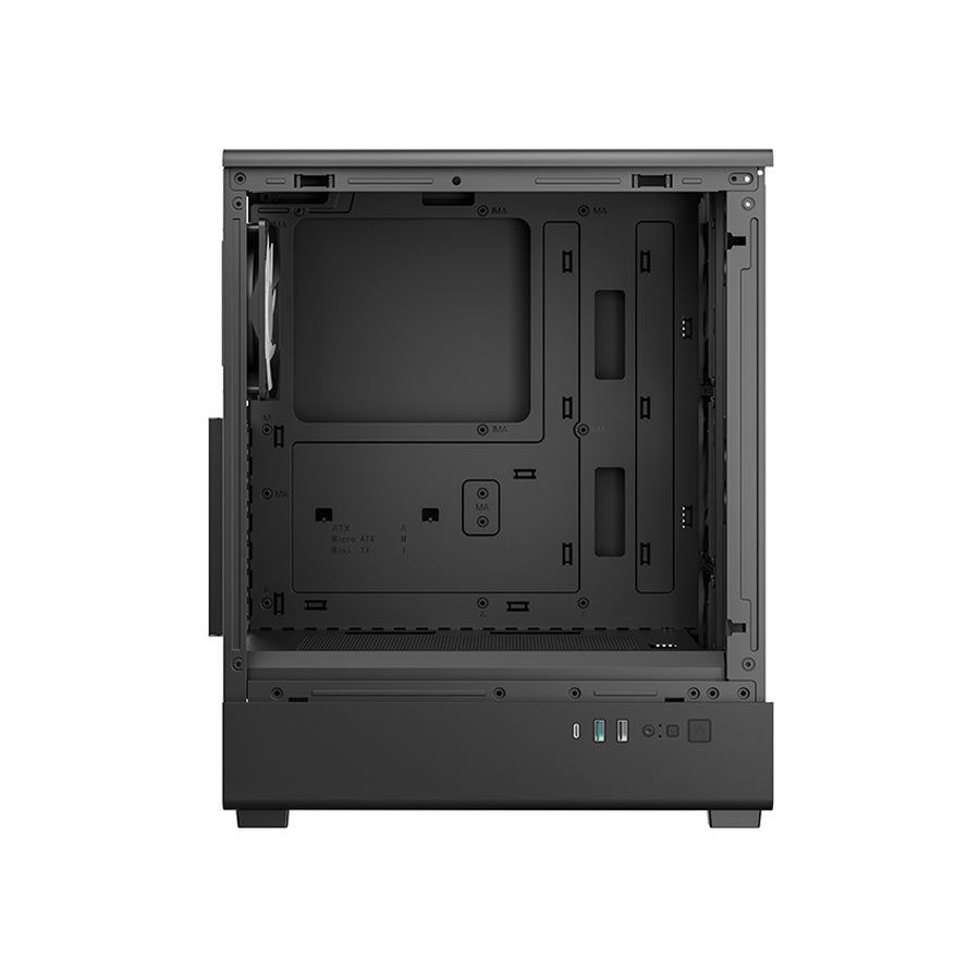 DeepCool CC550 4F Tempered Glass High-Airflow Mid-Tower ATX PC Case (Black) (R-CC550BKANA4-G)