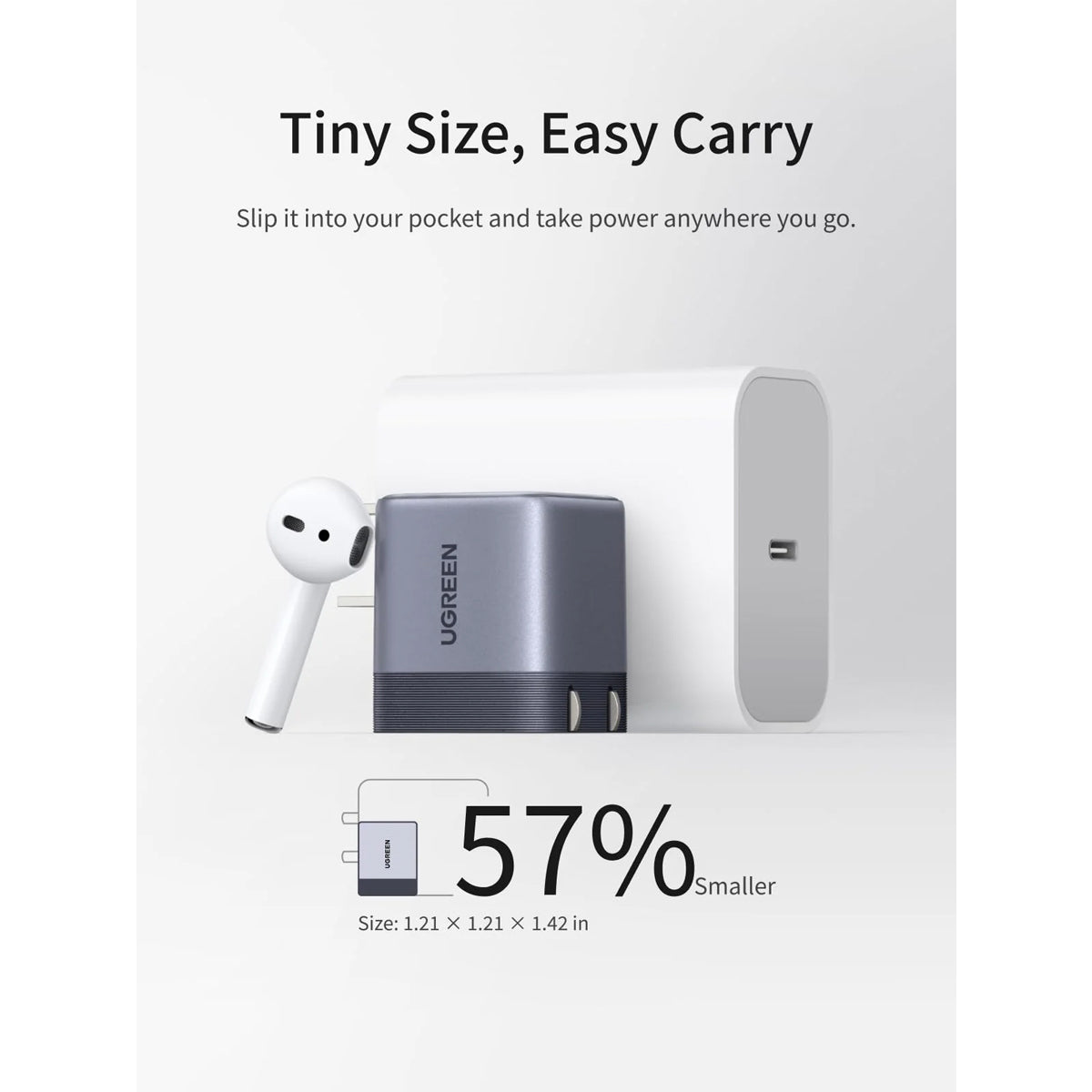 Ugreen Nexode Air 45W USB-C GaN Fast Charger (Gray) (X840/95960B)