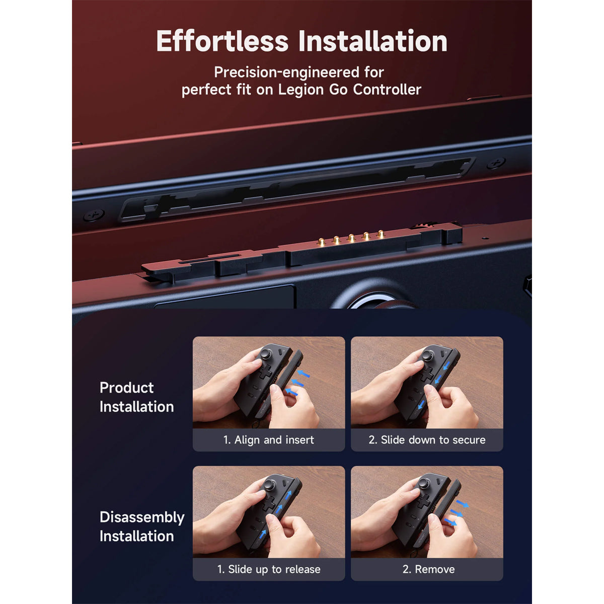 JSAUX Magnetic Handle Strap Kit for Legion Go (Black) (GP0022)