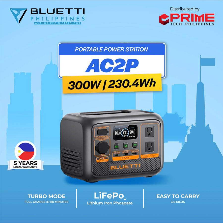 BLUETTI AC2P Portable Power Station 300W | 230.4Wh LiFePO4 Battery | 270W Turbo Charging