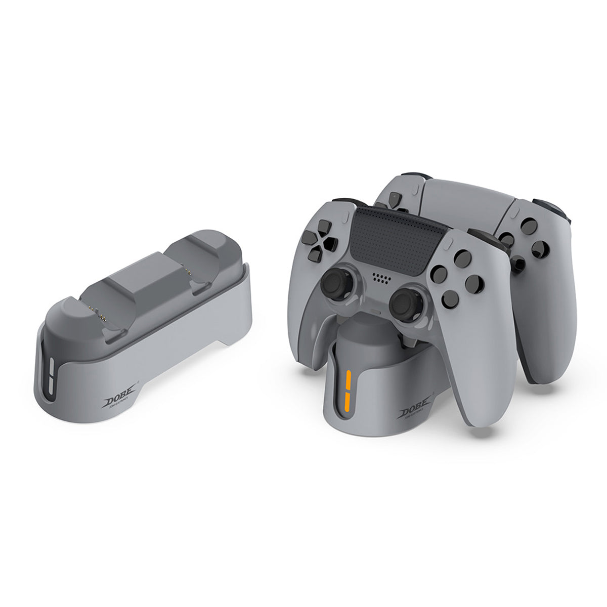 Dobe Double Charging Dock For PS5 Controller with Dual-Color Charging Indicator Light (Gray)